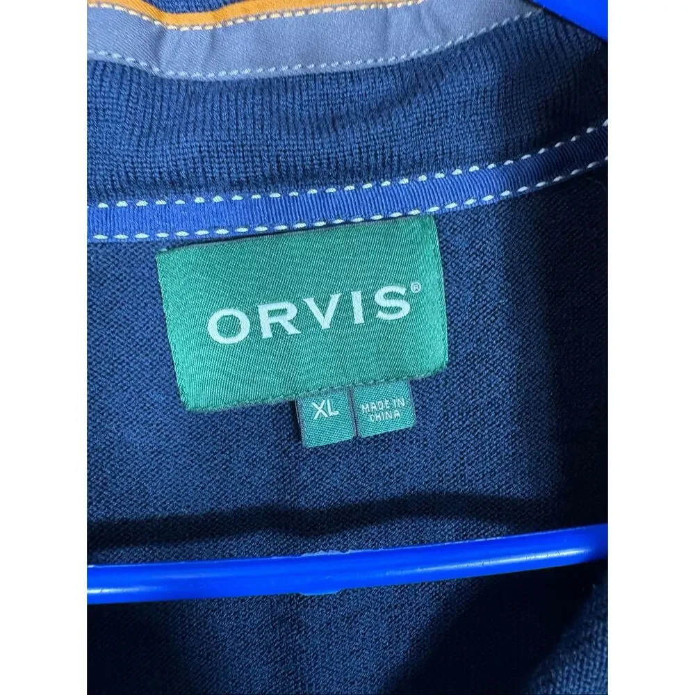 Orvis mens elbow pads merino wool sweater size XL